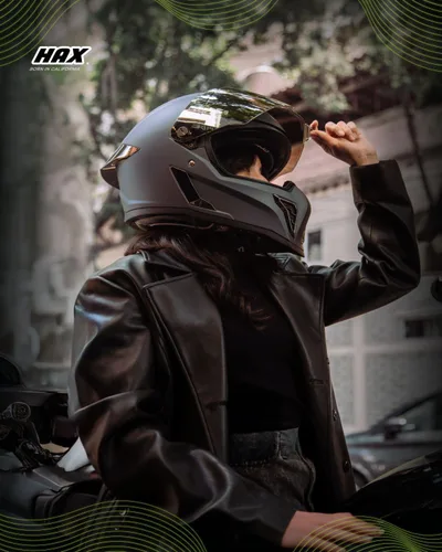 Vista 2 de Hax Dual-Certified Motorcycle Helmet for Multi-Scenario Riding Gris mate