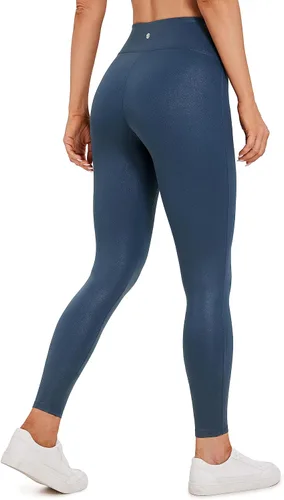 Vista 2 de CRZ YOGA Butterluxe - Leggings de piel sintética mate para mujer, 26.5 pulgadas, sin costuras frontales, cintura alta, elásticos, pantalones de piel
