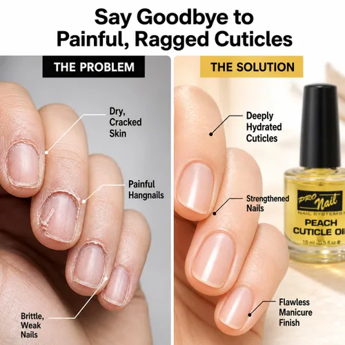 Vista 2 de PRO NAIL Aceite para cutículas, mezcla botánica de 6 aceites con vitamina E, almendras y aceite de semilla de algodón, repara las cutículas secas