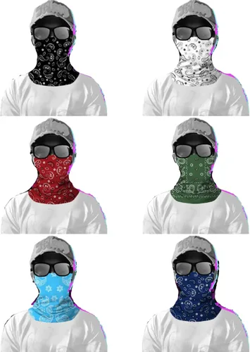 Vista 2 de CORIRESHA 3 piezas de polaina de cuello de cachemira pasamontañas bandana protección contra el polvo y el sol máscara facial para hombres y mujeres