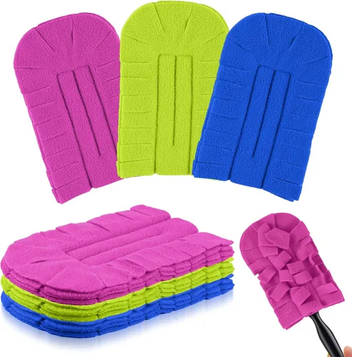 Vista 30 de Zubebe 3 piezas de repuesto de plumero de forro polar reutilizables, plumeros planos de plumas, almohadillas de limpieza lavables para múltiples
