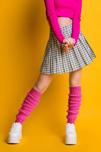 Vista 6 de Clothirily Leg Warmers, Fashion Knit Neon Leg Warmers, Ribbed Knit Leg Warmer Socks for Yoga, Sports Party