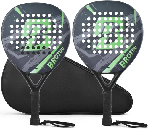 Vista 8 de BROTOU Padel Tennis Racket Carbon Fiber Surface with EVA Memory Foam Core with Carry Bag