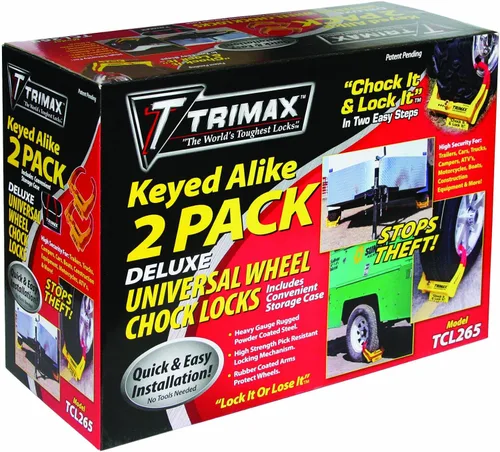 Vista 4 de Trimax TCL265 - Cerradura de rueda pequeña con llave de lujo similar (paquete de 2)