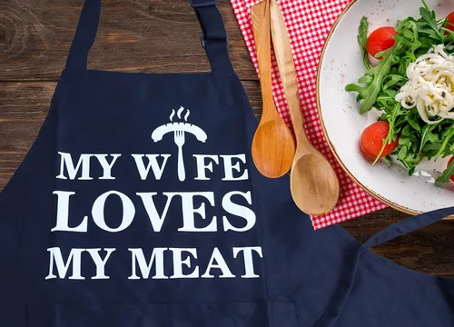 Vista 5 de Divertidos delantales de parrilla para hombres, regalos de broma para hombres, delantal de chef para cocinar barbacoa, parrilla, para papá, regalos