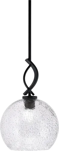 Vista 97 de Toltec Lighting Cavella Stem Colgado Mini colgante, acabado grafito, vidrio de muselina blanca de 4 pulgadas