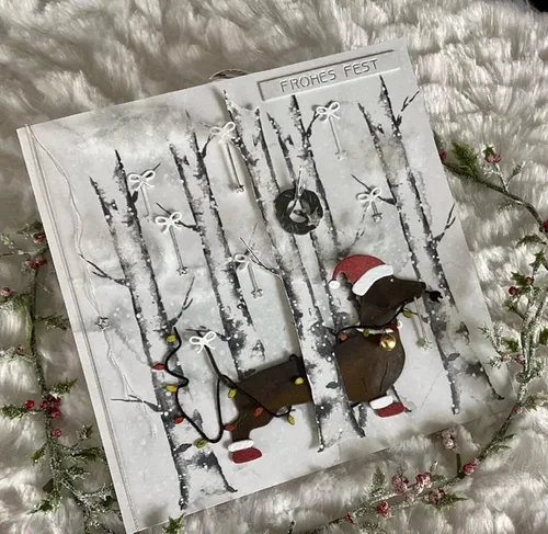 Vista 7 de Troqueles de metal de Navidad, lindo animal salchicha perro festival troquelado plantillas de bricolaje manualidades tarjetas cortes para hacer