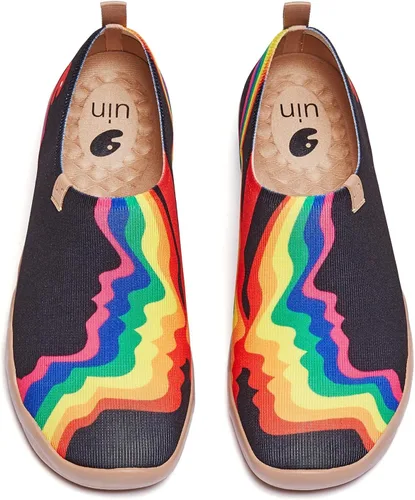 Vista 77 de UIN Zapatos de viaje para caminar para hombre, sin cordones, de lona, informales, ligeros, cómodos y modernos, diseño de perritos felices Ahhhhh