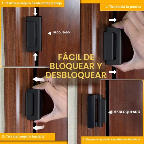 Vista 5 de Cerradura de puerta de seguridad para el hogar Cerradura de refuerzo de puerta Cerraduras de puerta para niños Cerradura de seguridad para niños