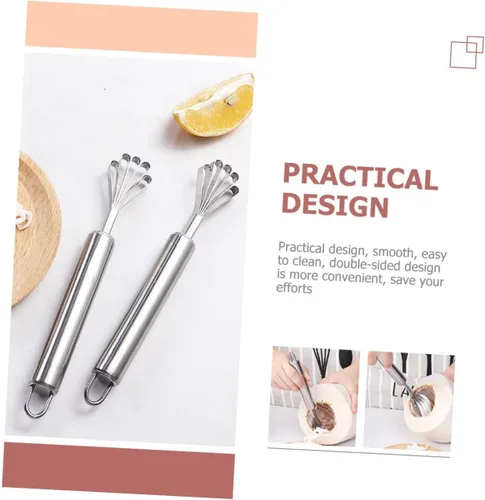 Vista 8 de Yardwe 3 unids coco rallado multifuncional Peeler Multi limpiador herramienta de acero inoxidable removedor de metal removedor de piel de pescado