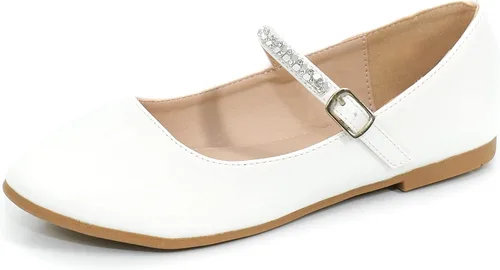 Vista 3 de Fancy Flats - Zapatos de vestir para niñas Zapatos formales para niña elegante Ballet Sparkle Wedding Party Adorable bailarina Mary Jane Flats
