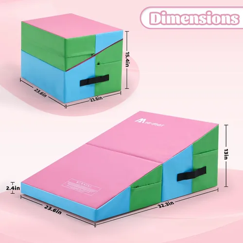 Vista 2 de Colchoneta de gimnasia con cuña inclinada para niños, para interiores y exteriores, equipo de entrenamiento y ejercicio, gimnasio en casa, yoga