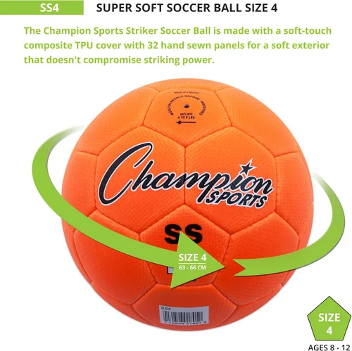 Vista 3 de Champion Sports Balón de fútbol súper suave tamaño 4