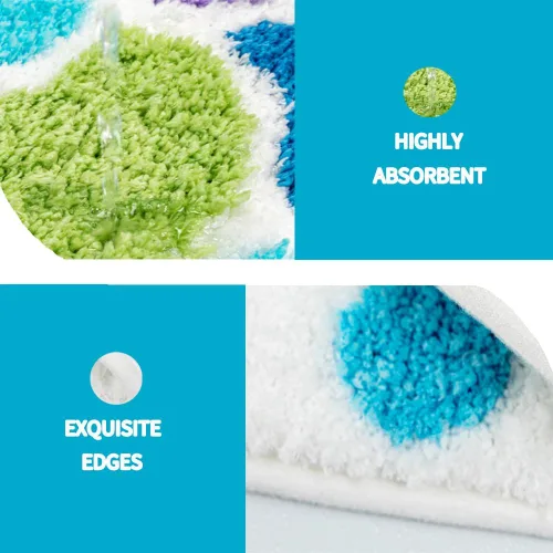 Vista 5 de Bonita alfombra de baño de sirena, divertida alfombra de baño con forma de cola de pez océano azul, escamas de sirena, para baño, antideslizante