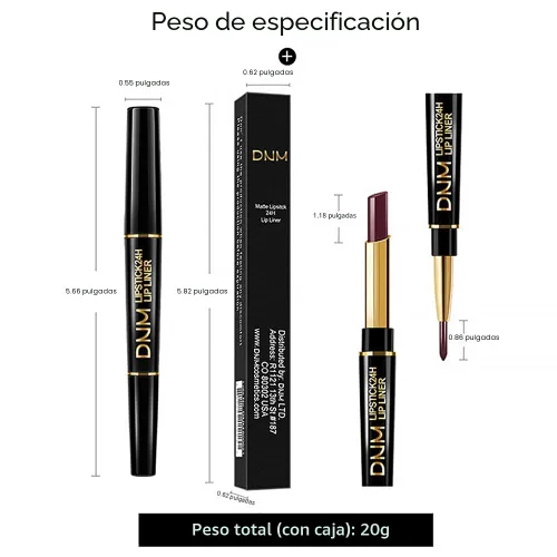 Vista 6 de evpct Juego de 1 lápiz labial y delineador de labios rojo rubí para mujer, kit mate con delineador de labios, manchas de labios duraderas