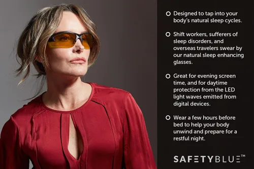 Vista 3 de SafetyBlue™ Sleep Savior ® Sport II - Gafas de relajación con bloqueo de luz azul y verde