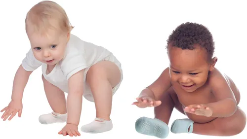 Vista 6 de 8 pares de calcetines gruesos antideslizantes para bebé con correa para bebés recién nacidos calcetines antideslizantes adecuados para niños y niñas