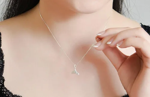 Vista 2 de TMCO Girl S925 - Collares de plata de ley con forma de cola de sirena