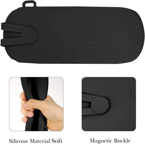 Vista 4 de Linkidea Oversized Sunglasses Pouch, Large Frame Glasses Bag for Ray-Ban Aviator Max, Caravan & More Negro