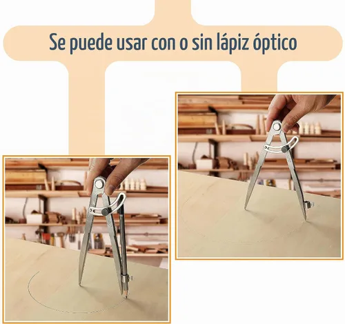 Vista 4 de Mr. Pen - Compás profesional para carpintería, compás de 8 pulgadas con ala