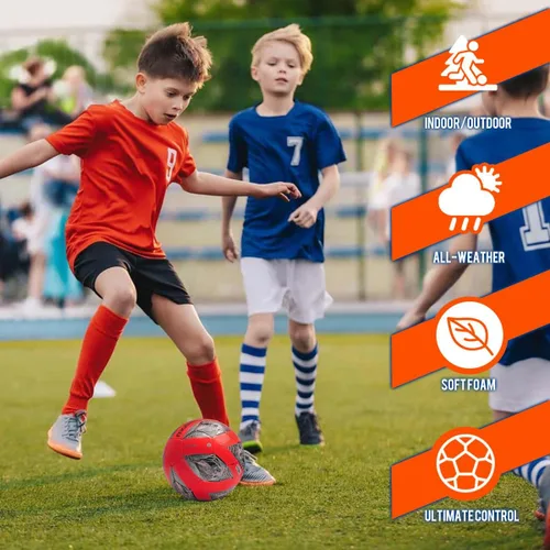 Vista 5 de Balón de fútbol de piel sintética suave, deportes de equipo para interiores y exteriores, entrenamiento de práctica, juego de fútbol, regalo