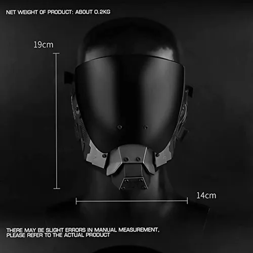 Vista 5 de JAUPTO Máscara Cyber Punk para cosplay, máscara genial, máscara Techwear, decoraciones de Halloween, para fiestas y festivales de música