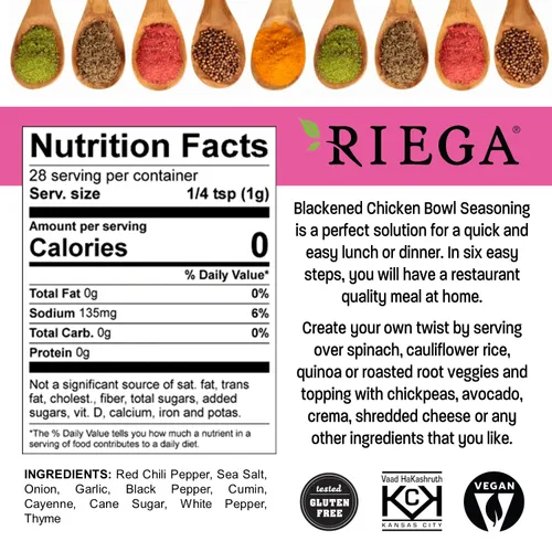 Vista 2 de Riega Mezcla de condimentos de chile, mezcla de especias orgánicas para cocinar sopas y guisos, paquetes de 0.9 onzas, 8