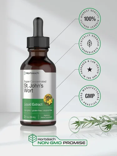Vista 5 de Horbäach St Johns Wort Tintura 2 onzas líquidas Sin alcohol