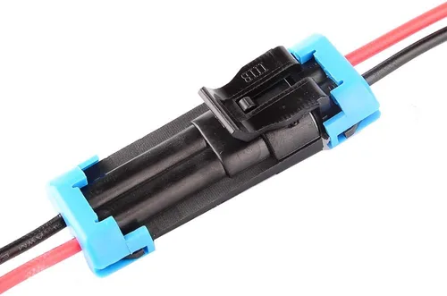 Vista 7 de Conector eléctrico impermeable para autos de 2 terminales, con cable AWG marino, paquete de 2