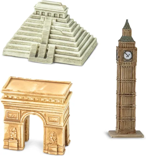 Vista 4 de Safari Ltd. Alrededor del Mundo TOOB - 10 Figurillas: Torre inclinada de Pisa, Torre Eiffel, Taj Mahal, Estatua de la Libertad, Pirámides de Giza