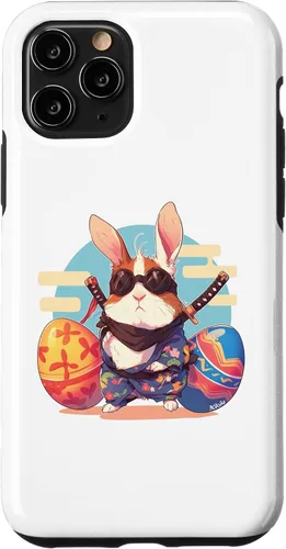 Vista 10 de iPhone 15 coloridos huevos de Pascua caza Ninja conejillo de indias con orejas de conejo