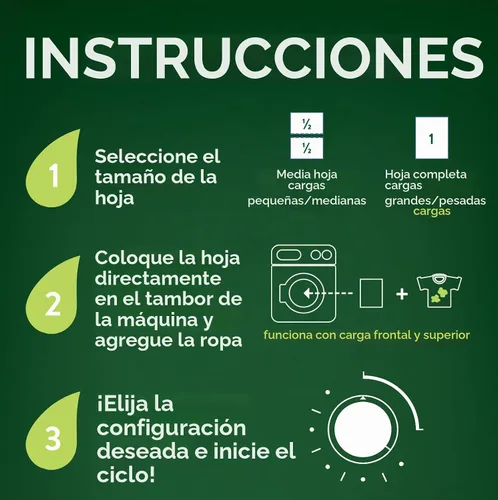 Vista 6 de Hojas de detergente para ropa Biokleen - Sin tinte y sin fragancia, hipoalergénicas, limpiador enzimático, quitamanchas, fórmula bioactiva, sin