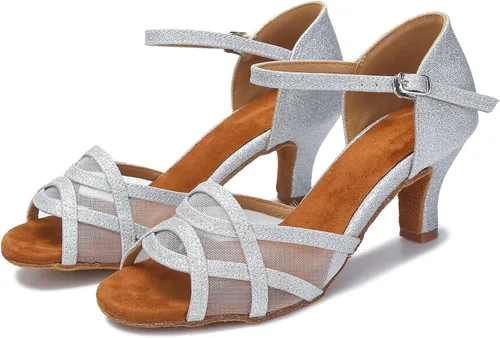 Vista 6 de Akanu Zapatos de baile latino para mujer, zapatos de baile de salsa
