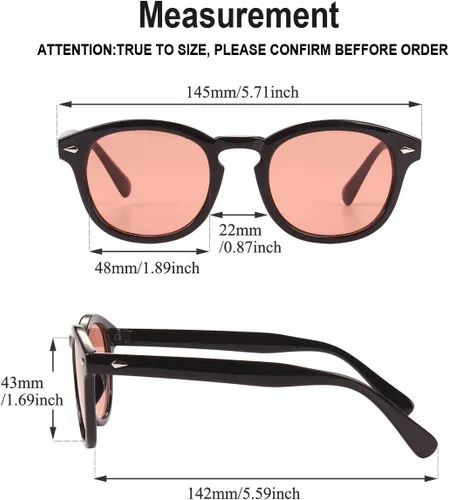 Vista 4 de Retro Inspired Sunglasses With Rivets Tinted Lens UV400