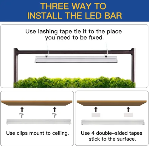 Vista 5 de GYTF T5 - Paquete de 2 luces LED de cultivo de plantas de espectro completo de 1.4 pies, 5000 K, tiras de lámpara de cultivo de plantas para plantas