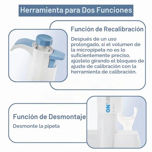 Vista 5 de Micropipeta de laboratorio ONiLAB, pipeta de volumen ajustable de 8 canales 0.5-10μL Pipeta multicanal, transferencia líquida precisa, ideal