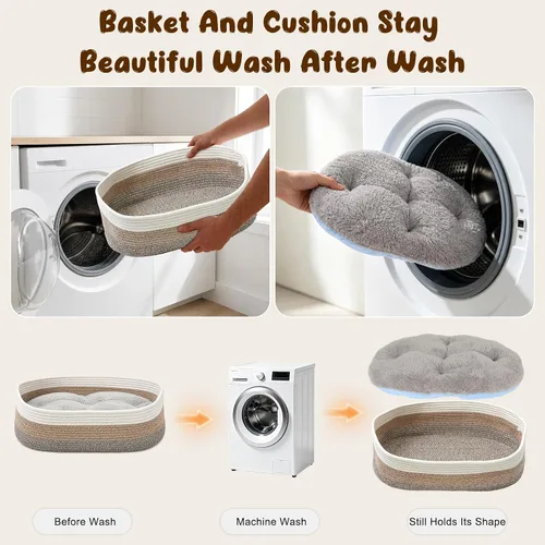 Vista 6 de SZEE Instinct Basket para gatos con cojín reversible, seda de hielo +