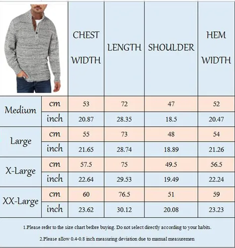 Vista 6 de Aoysky Men's Stand Collar Sweater Thermal Button Pullover Sweater Tops Henley Knit Sweaters