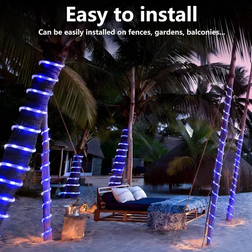 Vista 7 de KNONEW - Guirnalda de luces de 164 pies con 1000 luces LED para exteriores, luces de cuerda impermeables para exteriores con 8 modos, tubo