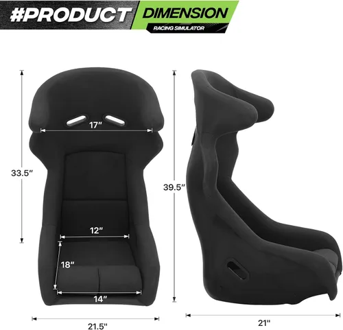Vista 2 de Magshion Asiento de carreras con deslizador para cabina de simulador de rueda de carreras, asiento universal de conducción simulador de carreras