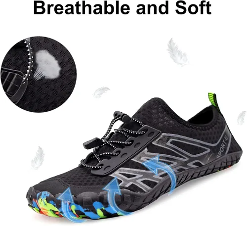 Vista 4 de Teemie Zapatos de agua para hombres y mujeres secado rápido calcetines acuáticos para exteriores zapatos deportivos