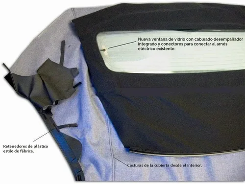 Vista 7 de Techo convertible completo, de estilo de fábrica, para Ford Mustang (2005-2014), con ventanas de vidrio térmico, de lona vinílica, Negro