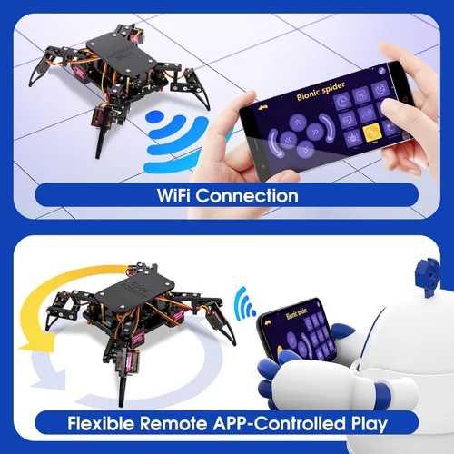Vista 4 de Kit de Robot Araña Biónica Programable STEM, Kit Científico para Niños de 8 a 12 años, Juguete de Construcción de Robótica DIY para Adolescentes