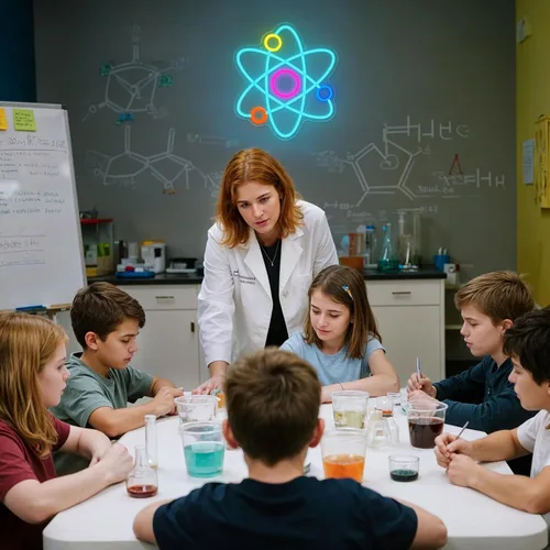 Vista 6 de Atom Neon Sign Molecule - Lámpara de pared LED de ciencia para dormitorio, laboratorio, oficina, decoración de sala de juegos, letrero de luz