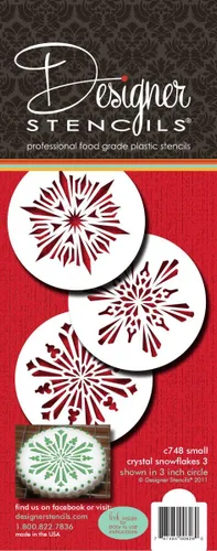 Vista 3 de Designer Stencils Pequeños copos de nieve de cristal, 3 plantillas de galletas, beige/semitransparente