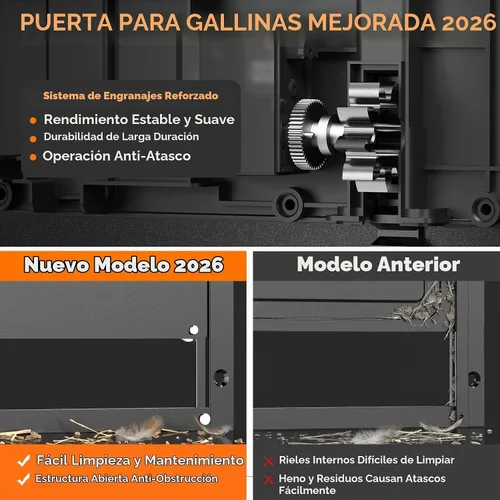 Vista 2 de INNOLAND Puerta automática de gallinero de gran tamaño - Engranaje