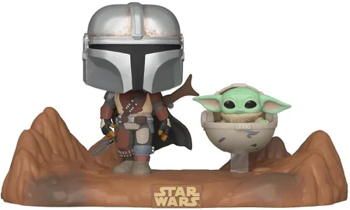 Vista 3 de Funko Star Wars Moment: The Mandalorian - El mandaloriano con el niño