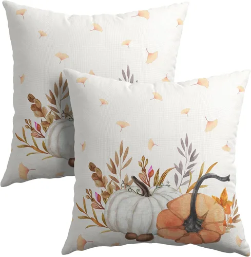 Vista 17 de Happy Halloween - Juego de 2 fundas de almohada decorativas de lino y algodón negro con diseño de murciélago blanco de 16 x 16 pulgadas, fundas