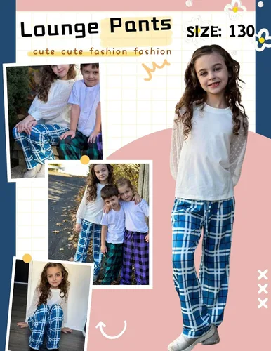 Vista 3 de Ekouaer Pantalones de pijama para niños, paquete de 3 pantalones de dormir suaves con cintura elástica para niños, pantalones de pijama a cuadros