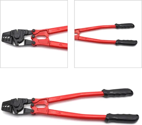 Vista 7 de Herramienta de prensado de estampación de swager de mano de 14" para cable de cuerda de alambre 1/16" 3/32" 1/8" [P/N: ET-TOOL030-14-RED]
